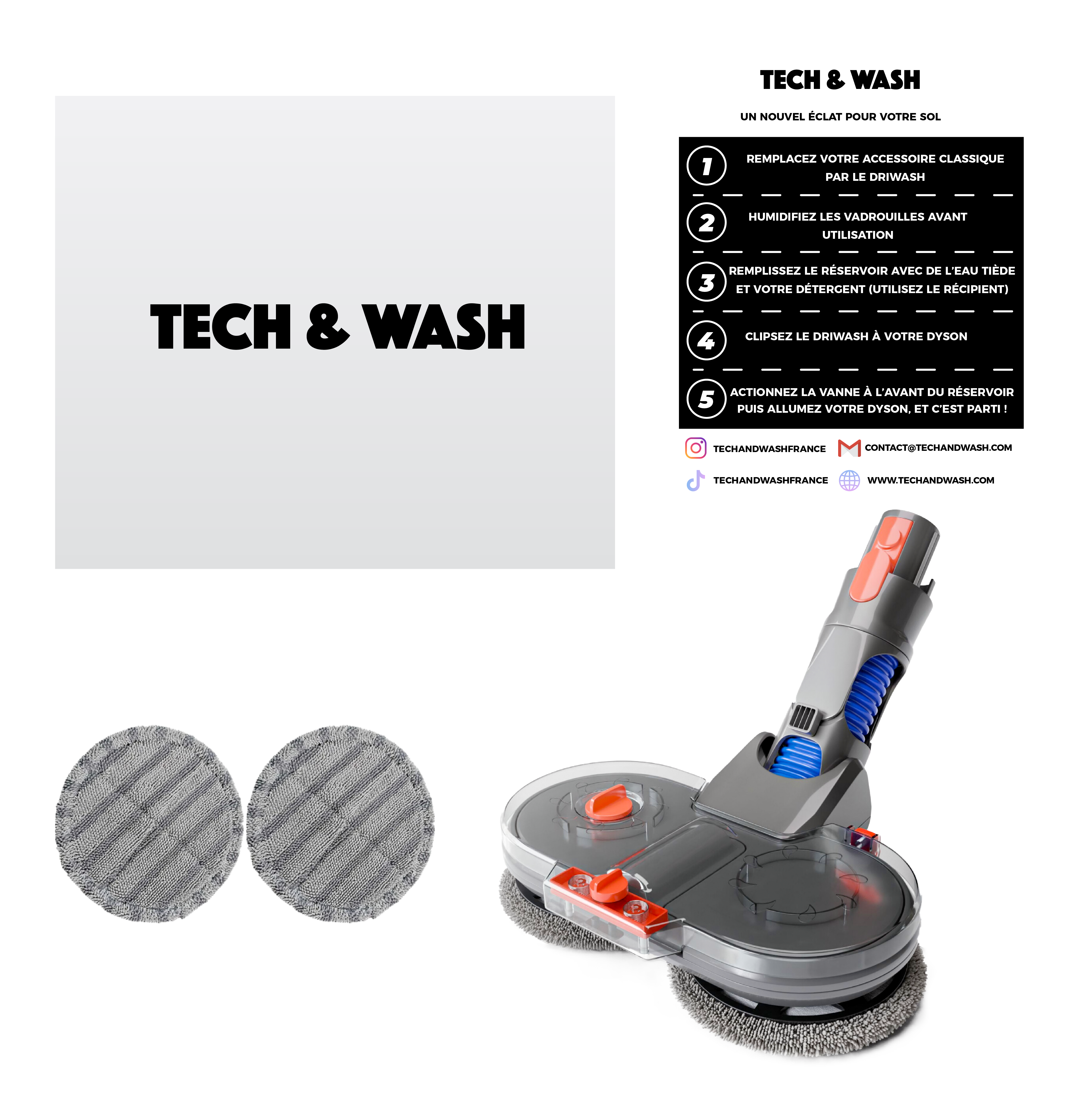 DrWash suitable for your Dyson (with 2 washable pads)